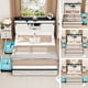 thumbnail image 3 of Farmhouse Full Size Bed Frame with Storage Headboard and Drawers,Charging Station & LED Lights,White, 3 of 3