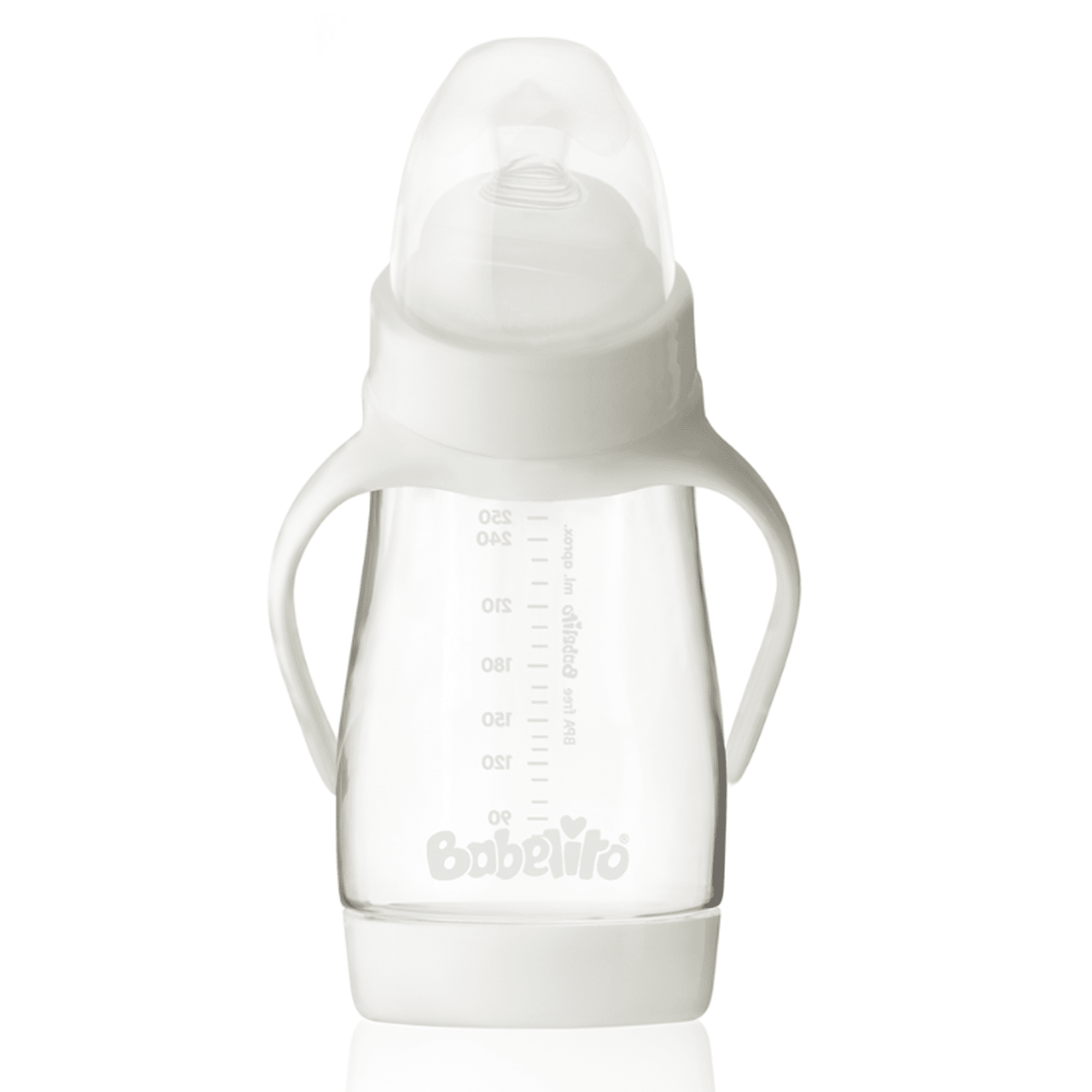 Babelito - Mamadera Angular 270ml Blanca 0-6 Meses
