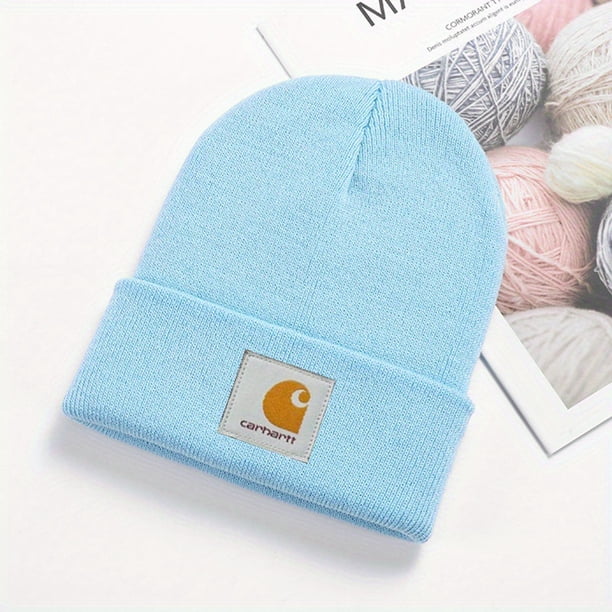 Warm and Cozy Unisex Knit Beanie with Solid Color and Skull Design - Perfect for Skiing, Autumn, and Winter