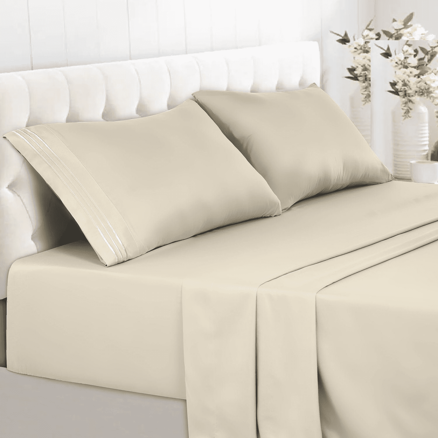 Tienda El Garage - Sabana Super King Crema 1800 Hotel Luxury Ultra Soft