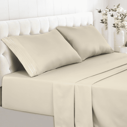 Tienda El Garage - Sabana Super King Crema 1800 Hotel Luxury Ultra Soft