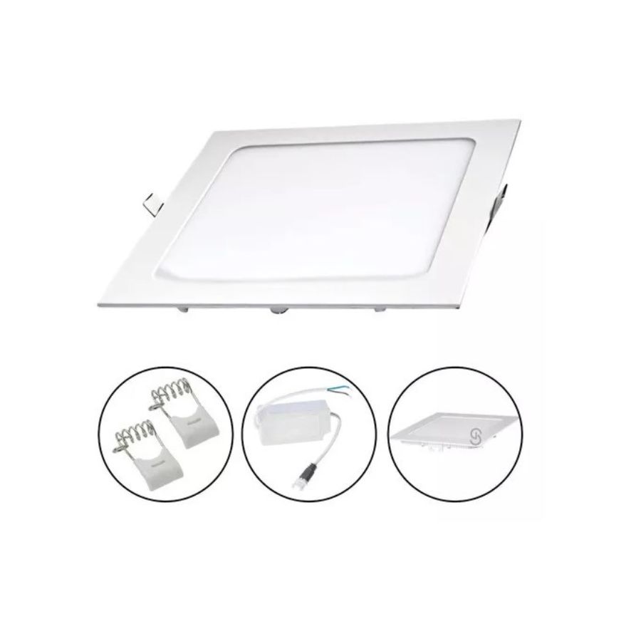 Click Ventas - Lampara Led Plafon Sobreponer Cuadrdado 24W Panel Luz Frio