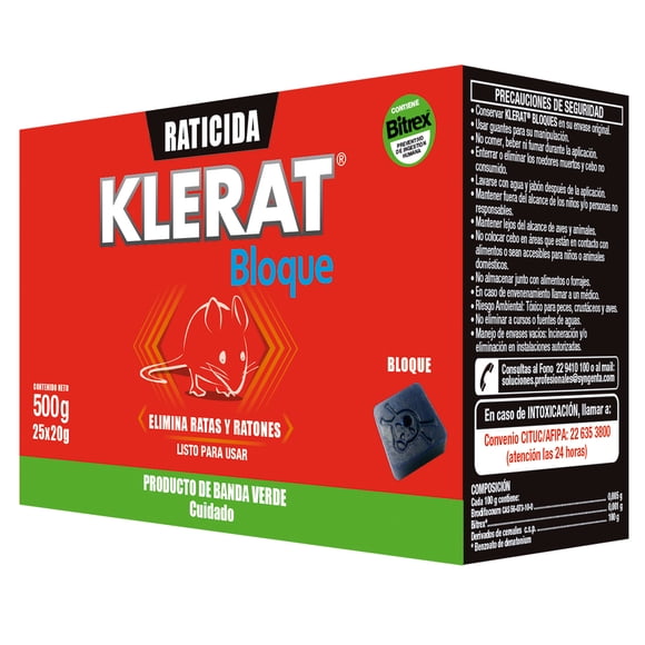 RATICIDA BLOQUE 500GR KLERAT