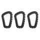 thumbnail image 3 of 3 piezas carabiner clip llavero al aire libre mochila snap hook negro, 3 of 4