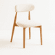 thumbnail image 1 of Silla Bear de Tela con Patas Metálicas Madera - Crema, 1 of 7