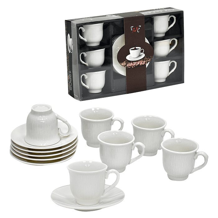 Muebles Santa Ana - Set 6 Tazas Café Chico White