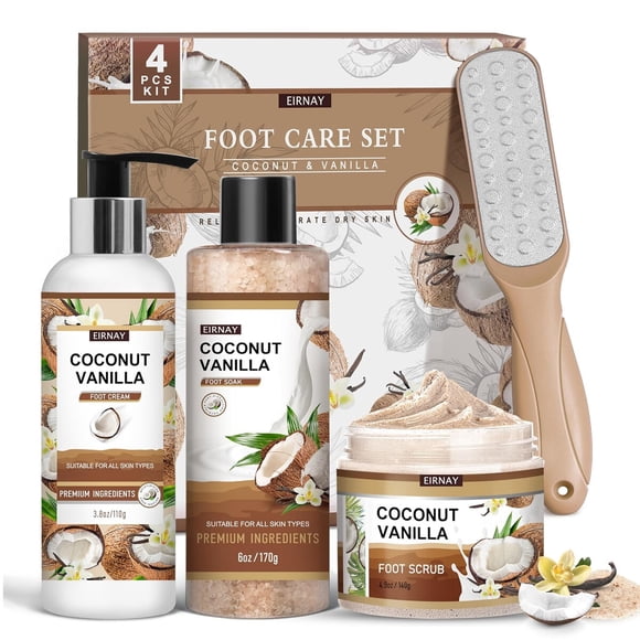 Set Cuidado Pies EIRNAY Coconut Vanilla 4 Pzas