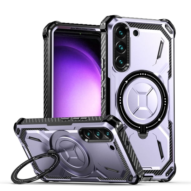 For Samsung Galaxy S23 S22 S21 Ultra S23 Plus Case Metal Kickstand Magnetic Case , Heavy Duty Bumper Shockproof Phone Case