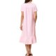 thumbnail image 3 of INSPIRE CHIC Camisón de Algodón para Mujer Cuello Cuadrado Vintage Camiseta de Dormir con Encaje y Dobladillo con Volantes Manga Corta Ropa de Casa 2XL Rosa, 3 of 6
