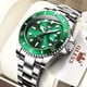 thumbnail image 3 of Reloj OLEVS de lujo de acero inoxidable verde impermeable para hombre, 3 of 9