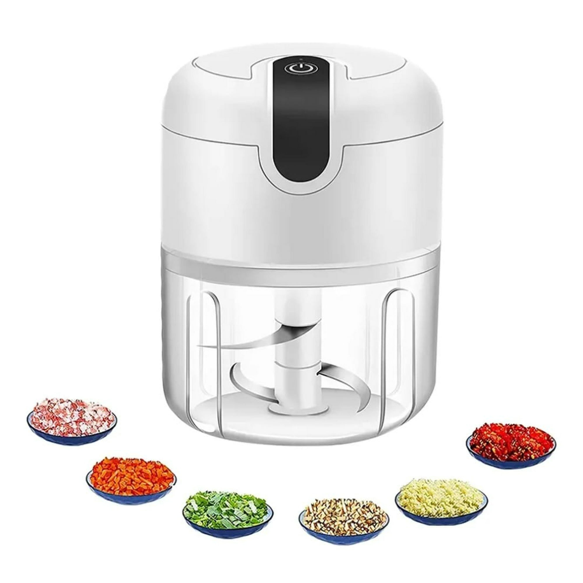 Genérico - Mini Procesador Eléctrico De Ajo Y Verduras Usb, 3 Cuchillas