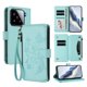 thumbnail image 1 of Funda Cartera Mariposa para [Xiaomi 15] con Soporte y Cremallera Verde menta, 1 of 6