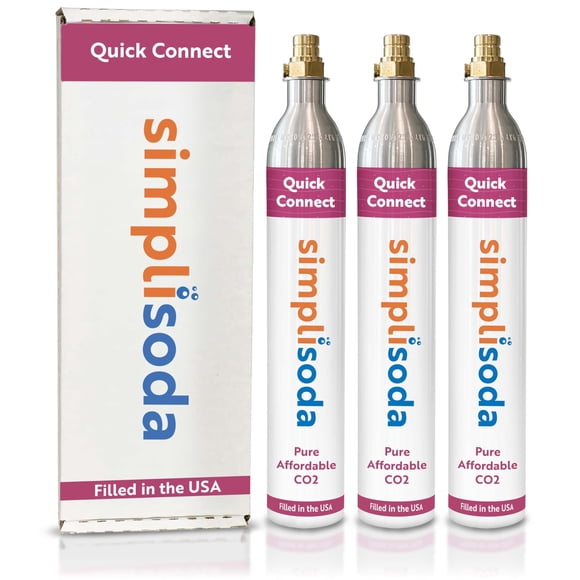 Cilindros de CO2 de 60 L para SodaStream Quick Connect, paquete de 3