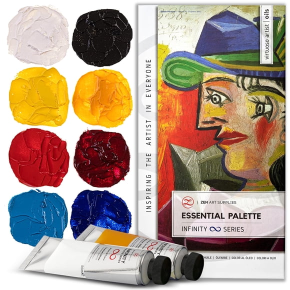 Set de Pintura al Óleo ZenART Supplies 8×50 ml Colores Primarios