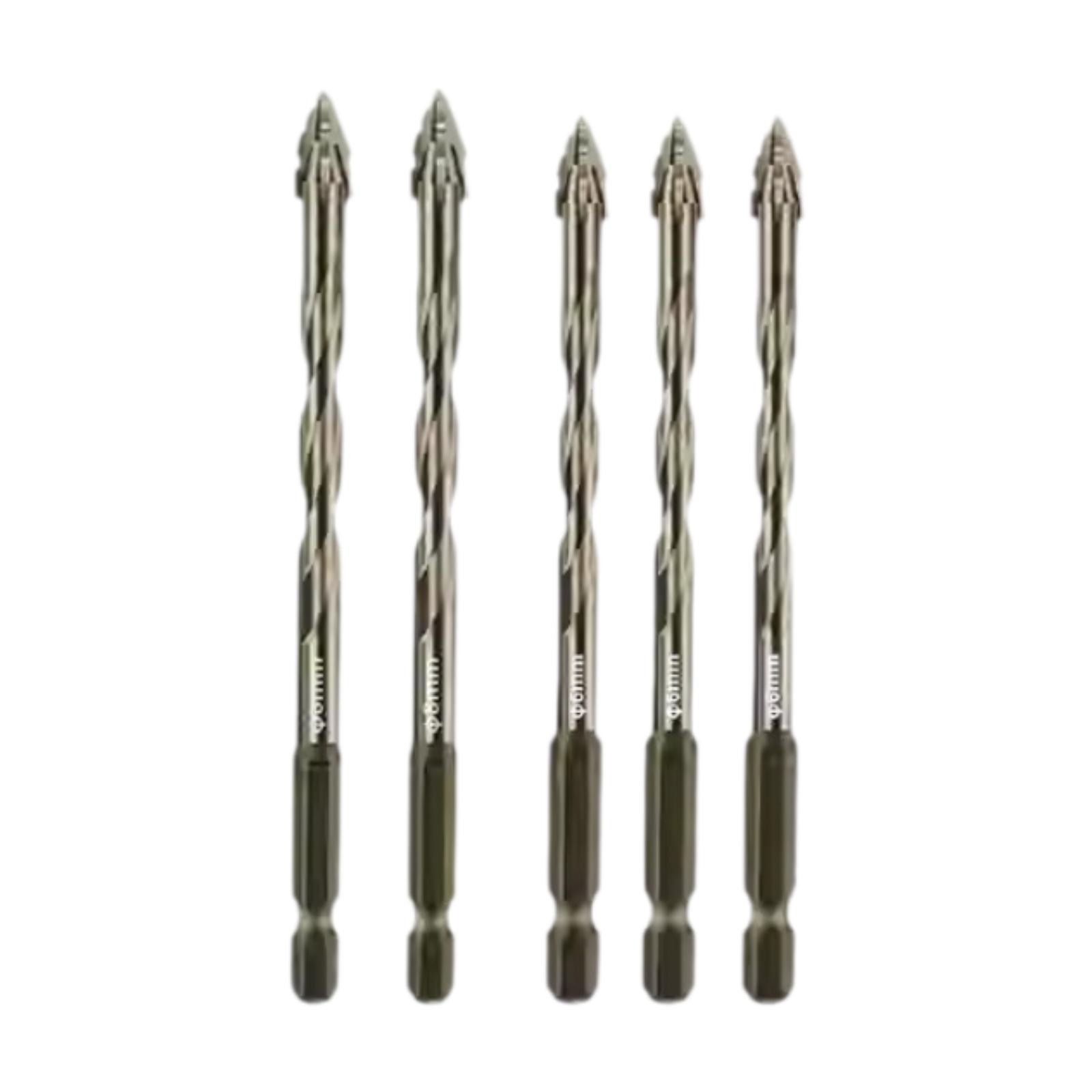 Magideal - 5X Brocas Excéntricas De Diente De De Cuatro Flautas, Brocas Para El Hogar, Brocas Excéntricas Dentadas De Cuatro Bordes, Vástago Hexagonal Par