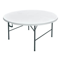 Mesa Plegable Redonda 160X74 Blanca Northwest Blanco Tamano Unico