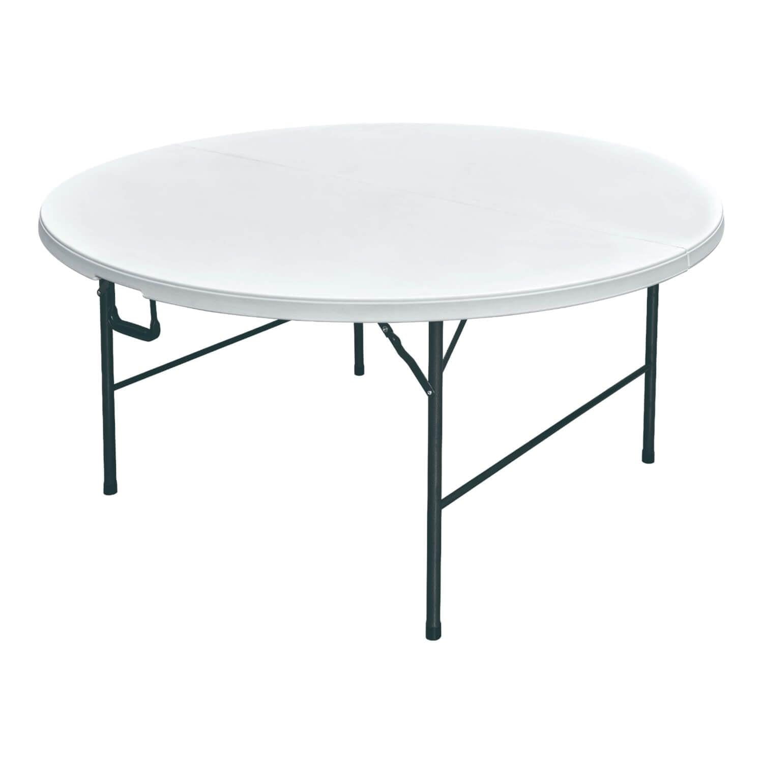 Mesa Plegable Redonda 160x74 Blanca Northwest Blanco Tamano Unico
