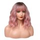 thumbnail image 3 of Peluca De Pelo Mujer Longitud Del Hombro Rizado Ondulado Uso Diario Disfraz Cosplay Rosa, 3 of 5