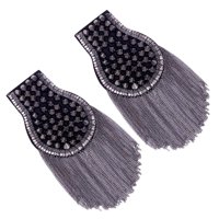 Magideal - Hombreras Epaulettes Decorativas Con Broche De Placa Cadenas De Flecos Y Estilo Vintage Accesorio Retro Para Traje Y Uniforme Elaboradas Con Aleación De Zinc Adecuadas Para Actuaciones Gris