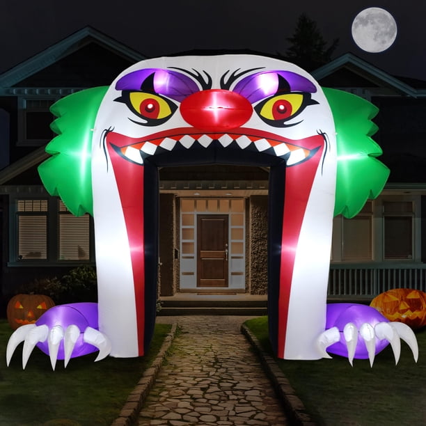 Arco inflable de Halloween ZPISF con forma de payaso gigante de 3 m para decoración exterior
