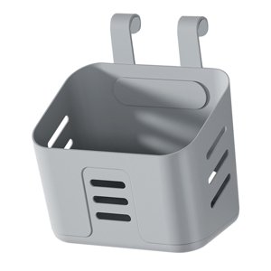 Magideal - Caja Organizadora De Contenedores De Almacenamiento, Gancho Reutilizable, Cesta De Almacenamiento Colgante Versátil, Cesta De Polímero Para Barandilla Gris