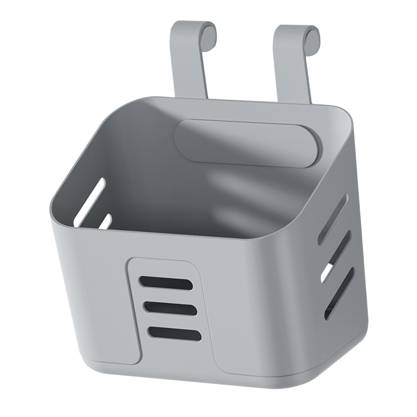 Magideal - Caja Organizadora De Contenedores De Almacenamiento, Gancho Reutilizable, Cesta De Almacenamiento Colgante Versátil, Cesta De Polímero Para Barandilla Gris