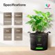 thumbnail image 2 of Bolsas para cultivo de plantas VIVOSUN, 10 galones (37,85 L), paquete de 5 unidades, no tejidas, 2 of 8