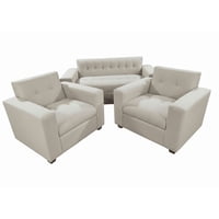 Muebles New - Juego De Living Dos Beige Lino