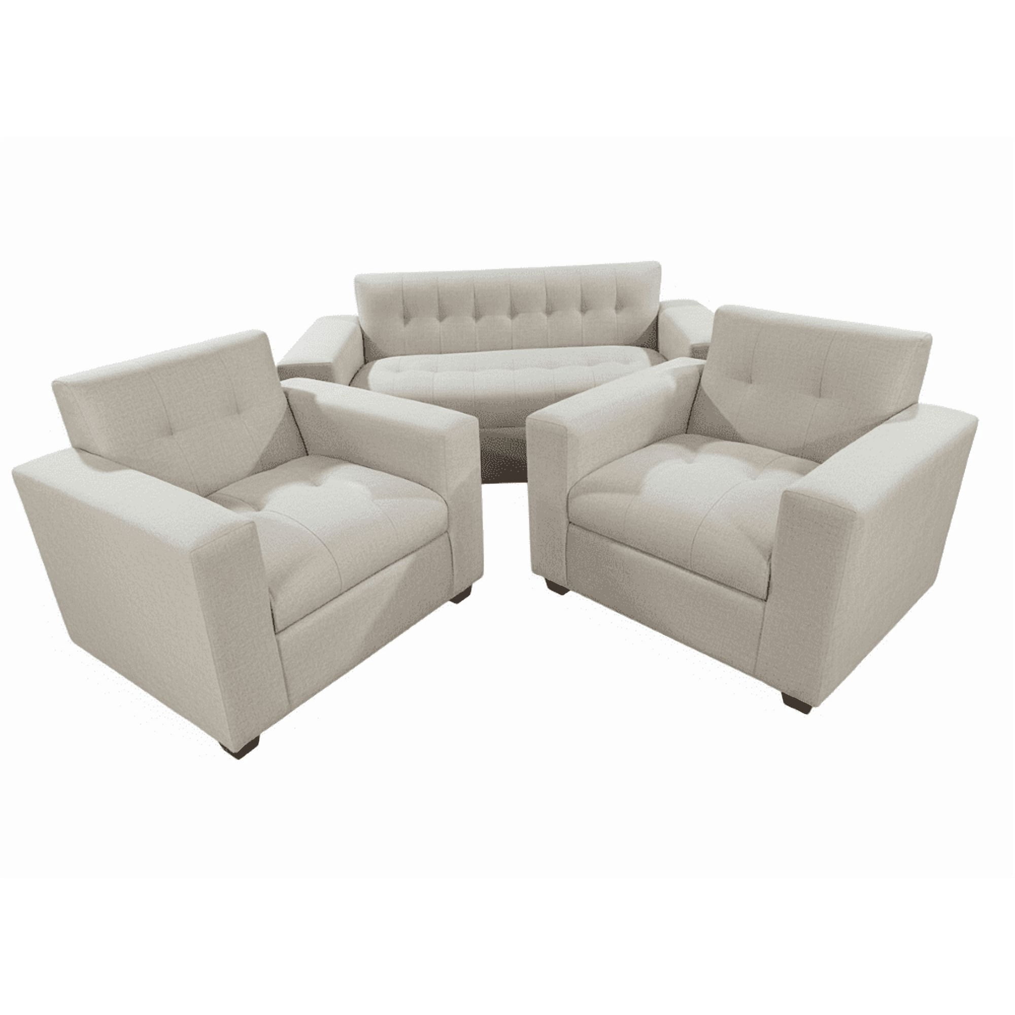 Muebles New - Juego De Living Dos Beige Lino