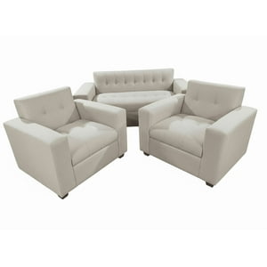 Muebles New - Juego De Living Dos Beige Lino
