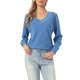 thumbnail image 1 of INSPIRE CHIC Top de Mujer de Manga Larga con Cuello en V Ligero para Primavera Otoño Blusas Casual XS Azul, 1 of 6