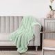 thumbnail image 4 of Manta de Cama de Lujo de Forro Polar PiccoCasa Tejido de Malla Twin-XL Verde Pálido, 4 of 7