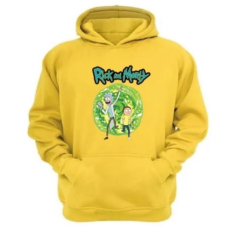 Genérico - Polerón Canguro Rick And Morty Amarillo Talla L Unisex