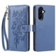 thumbnail image 2 of Funda Billetera Floral en Relieve samsung galaxy A27 5g con Tarjetero y Cremallera Azul, 2 of 6