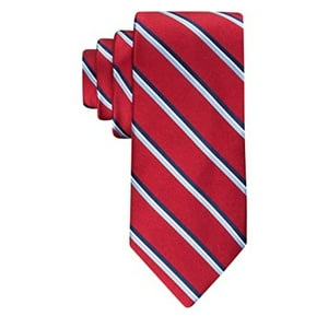 Corbata Tommy Hilfiger A Rayas Rojas Para Hombre, 8 Cm De Ancho