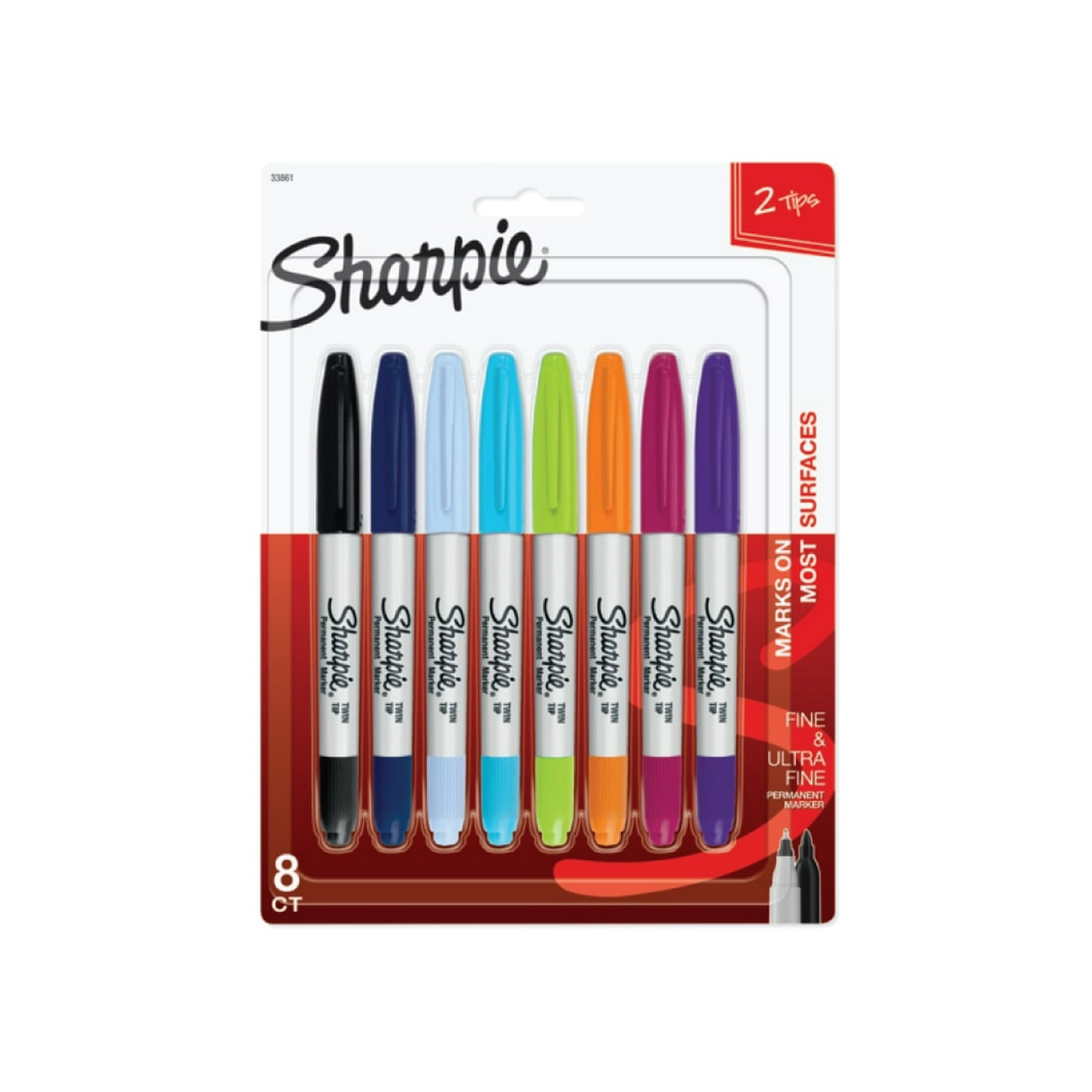 Marcador Permanente Sharpie Doble Punta Surtido Blister X8
