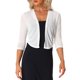 thumbnail image 1 of INSPIRE CHIC Boleros de Malla Transparente para Mujer, Chaquetas de Manga 3/4, Cárdigan Ligero Recortado Blanco XL, 1 of 6