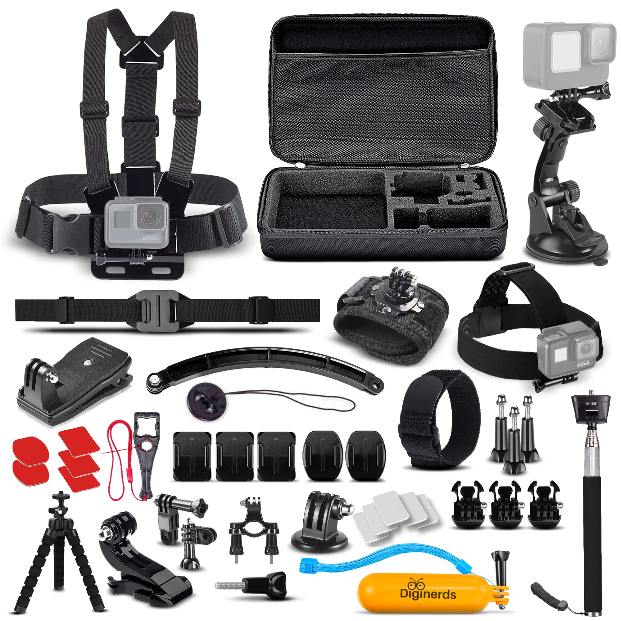 Kit De Accesorios Para Cámaras De Acción Diginerds 50 En 1 Para Gopro