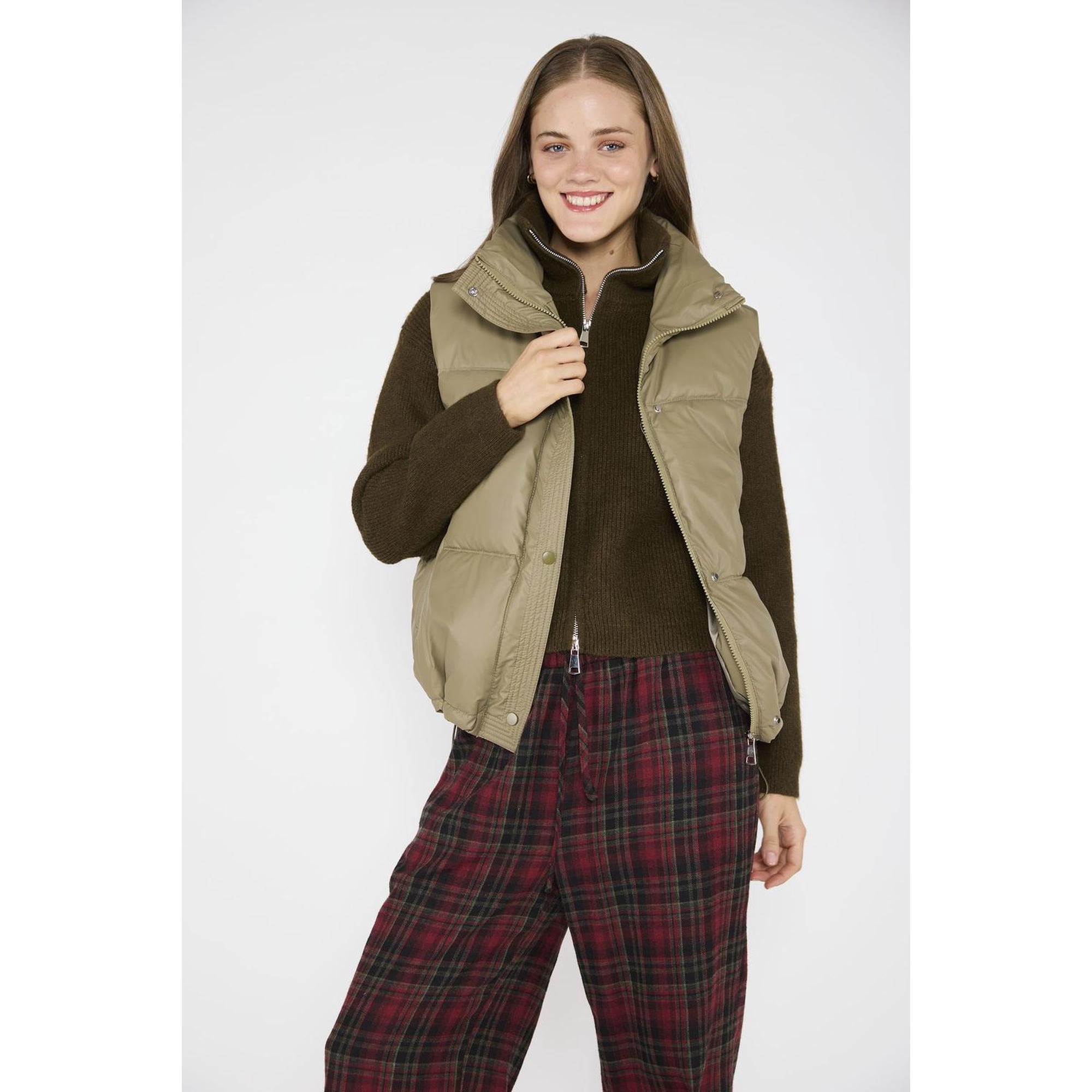 Atr - Parka Sin Mangas Anastasia Verde Verde Oscuro Xl