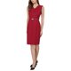 thumbnail image 4 of INSPIRE CHIC Vestido de Funeral sin Mangas para Mujer 2026 Vestido de Oficina con Cuello en V y Cinturón M Rojo, 4 of 5