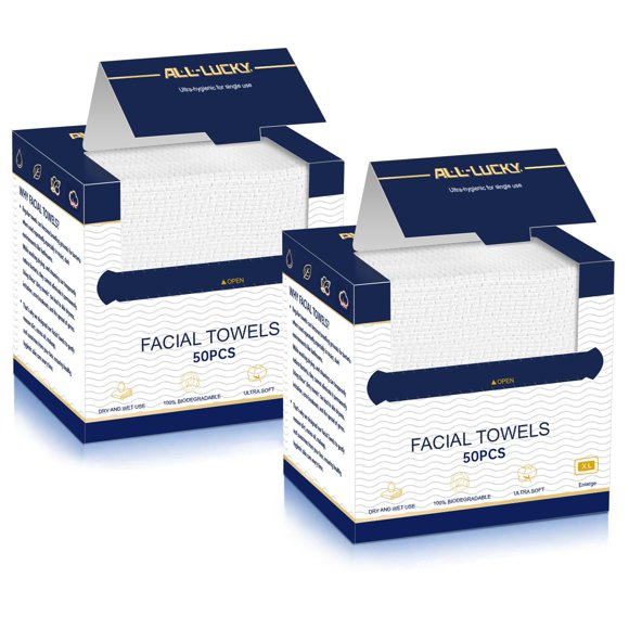 Toallas faciales ALL- LUCKY 25 x 30 cm 100 uds biodegradables