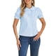 thumbnail image 2 of INSPIRE CHIC Blusa de Mujer para Regreso a Clases Cuello Vintage Peter Pan con Lazo Casual Linda Camisa de Algodón con Botones Talla L Azul Claro, 2 of 6