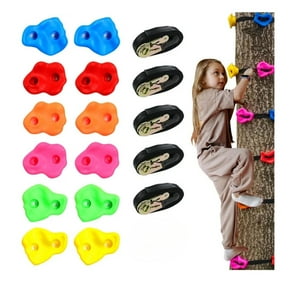 Auckland Outdoor - Juego Escalada 12 Piedras De Resina Con 5 Cinturones Multicolor