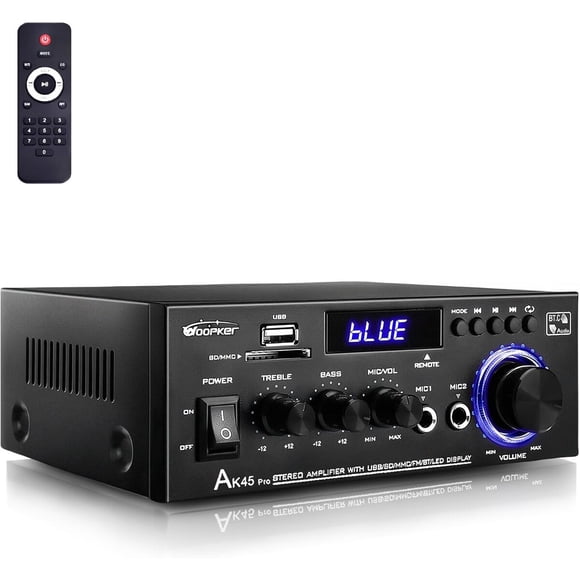 Amplificador AK45 Pro 400W Bluetooth USB SD RCA Hogar