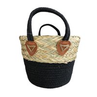 Vgo - Canasto Redondo Negro Y Natural