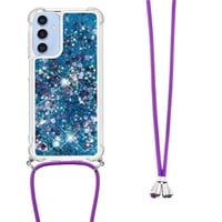 Funda Foxdock Para Samsung Galaxy A16 Con Cuerda Ajustable, Brillo Líquido, Protección Antigolpes Y Lente – Ideal Para Regalo