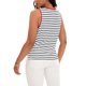 thumbnail image 3 of ATHLECHIC Camiseta sin mangas de regreso a clases para mujer con bloques de color a rayas, aberturas laterales, cuello redondo, verano, sin mangas, blanco rojo S, 3 of 5