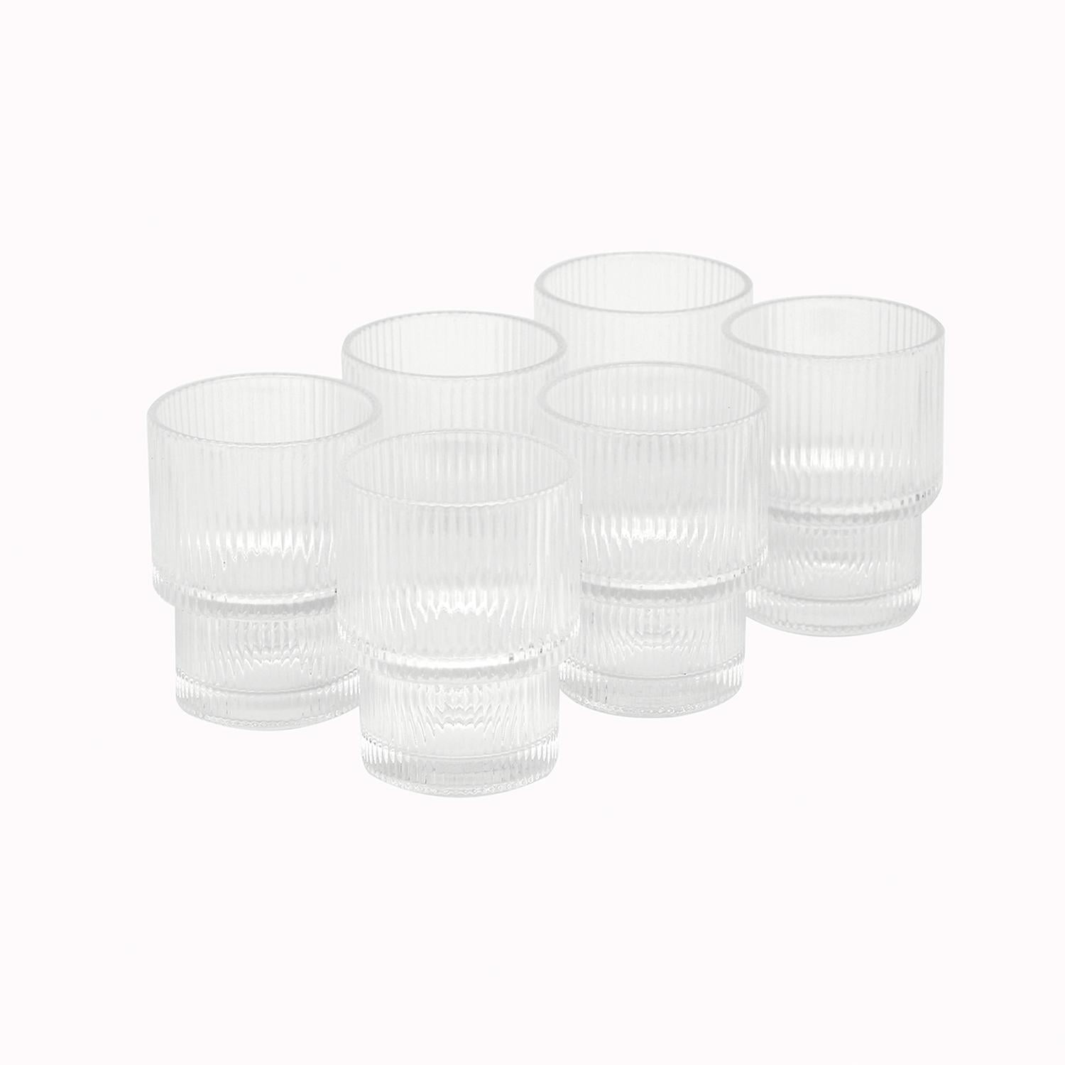 Set 6 Vasos Corto Vintage Charlotte 200ml Simplit Blanco