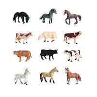 Magideal - 12 Figuras De Animales De Pasto, Juguetes, Regalos Del Día De San Valentín Para Niños, Colecciones Interactivas, Decoración Para Decoración De Tartas