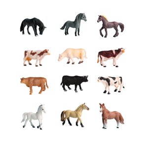 Magideal - 12 Figuras De Animales De Pasto, Juguetes, Regalos Del Día De San Valentín Para Niños, Colecciones Interactivas, Decoración Para Decoración De Tartas